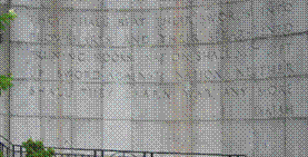 Wall outside UN in New York - partially quoting scripture. Picture used with permission - not wildolive original.